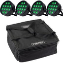 Marconi Polaris 12x12W RGBW PAR-lampe 4 stk. pakke med veske