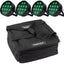 Marconi Polaris 12x12W RGBW Parlampe 4 stk. Bundle med veske