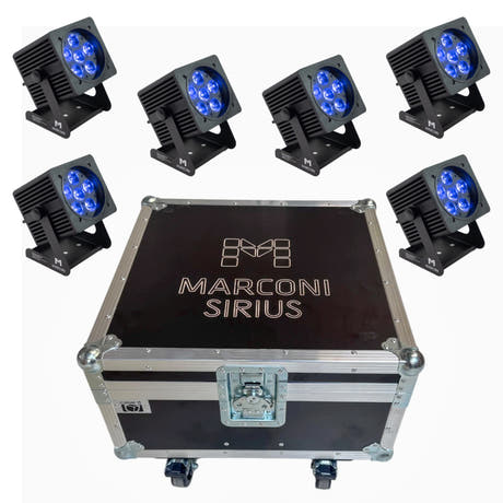 Marconi SIRIUS 6x18W RGBWA+UV IP65 Batterilampe
