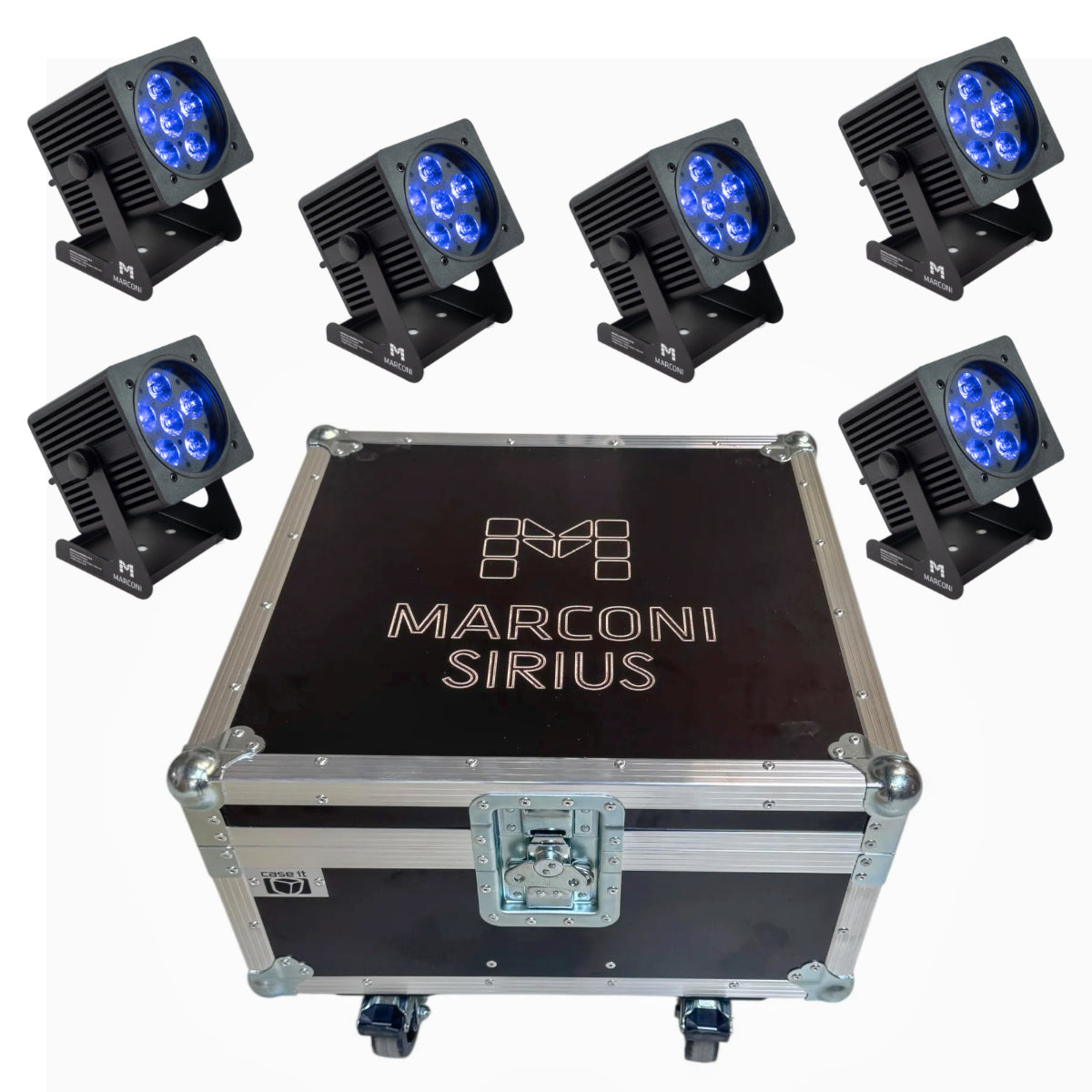 Marconi SIRIUS 6x18W RGBWA+UV IP65 Batterilampe