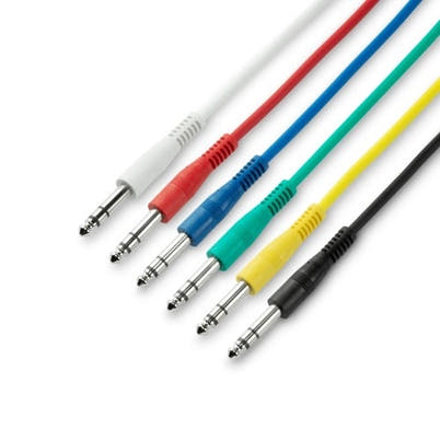 3-stjerners 6,3 mm Jack Patch-kabler 6-pakning (60 cm)