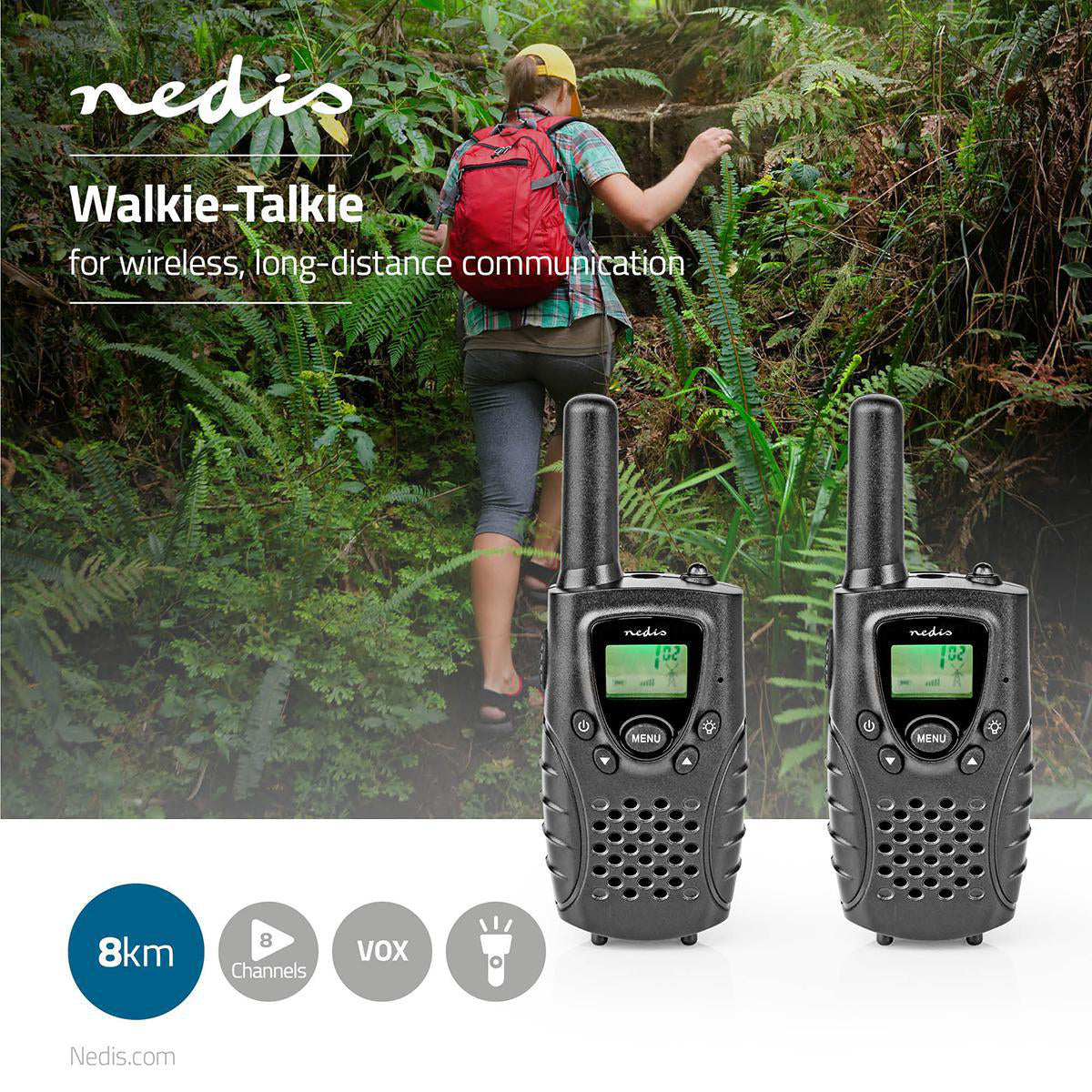 Nedis Walkie Talkie-sett (opptil 8 km)