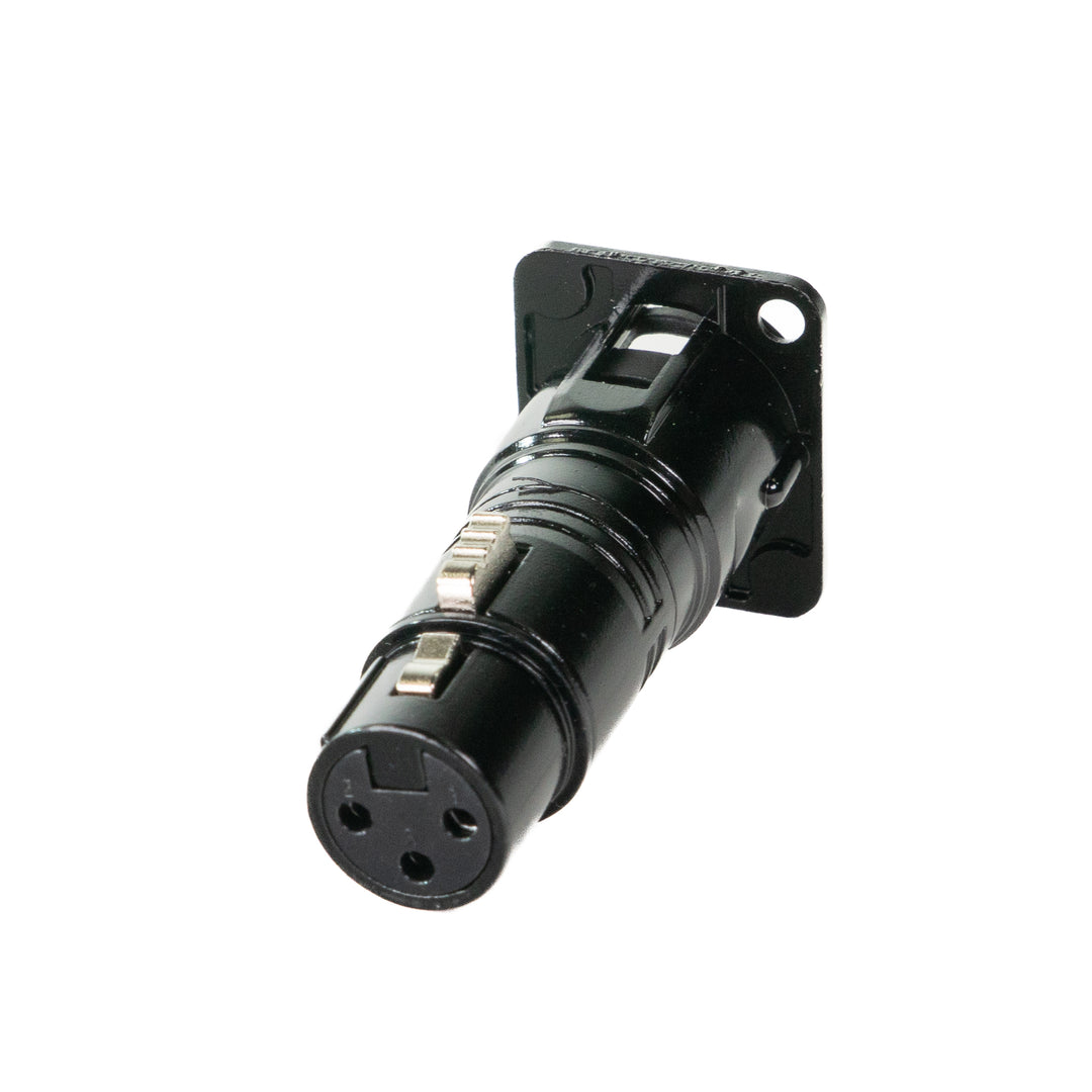 Perfex XLR Hun til XLR Han Chassis Plugg (Svart)