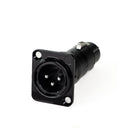 Perfex XLR Hun til XLR Han Chassis Plugg (Svart)