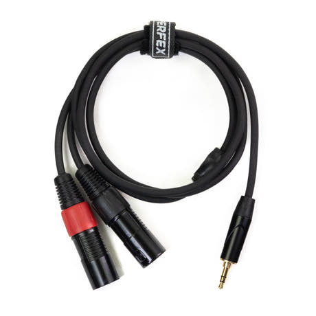 Perfex 2x XLR hann til 3,5mm minijack-kabel (1,3m)