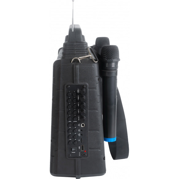 Bærbart karaokesystem med skjerm og 2 mikrofoner