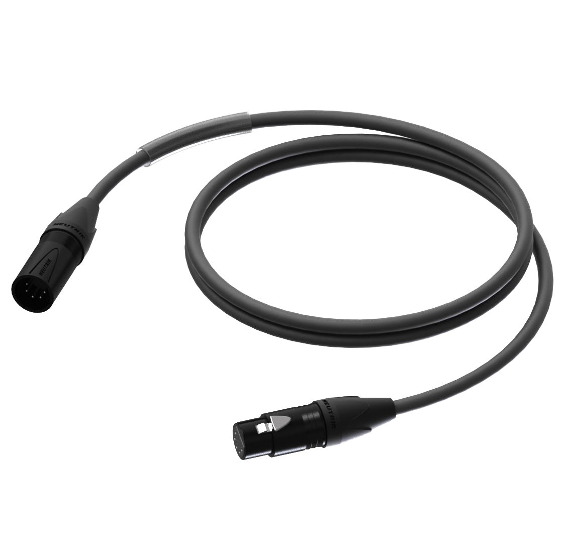 ProCab DMX/AES XLR han > XLR hun m/sort Neutrik - 1 m