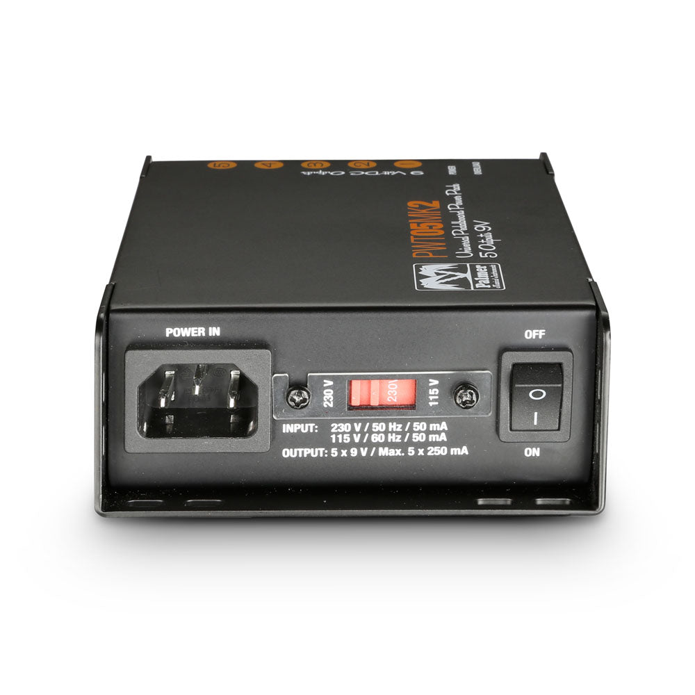 Palmer PWT 05 MK 2 – Universell 9V strømforsyning til pedalboard med 5 utganger