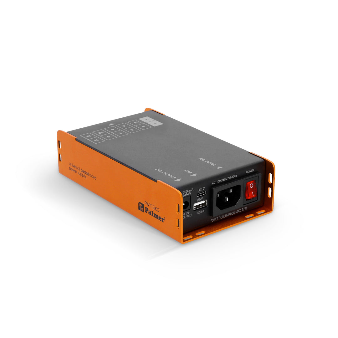 Palmer PWT 12 IEC - Universell strømforsyning til pedalboard med USB