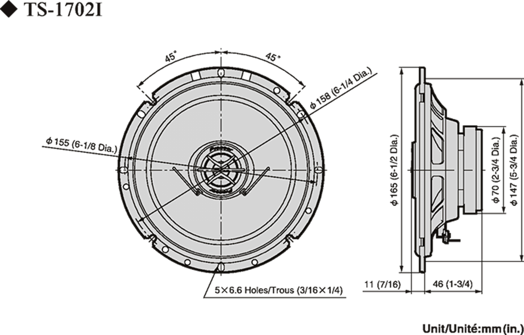 Pioneer TS-1702i bilhøyttalere (17 cm, 6,5")