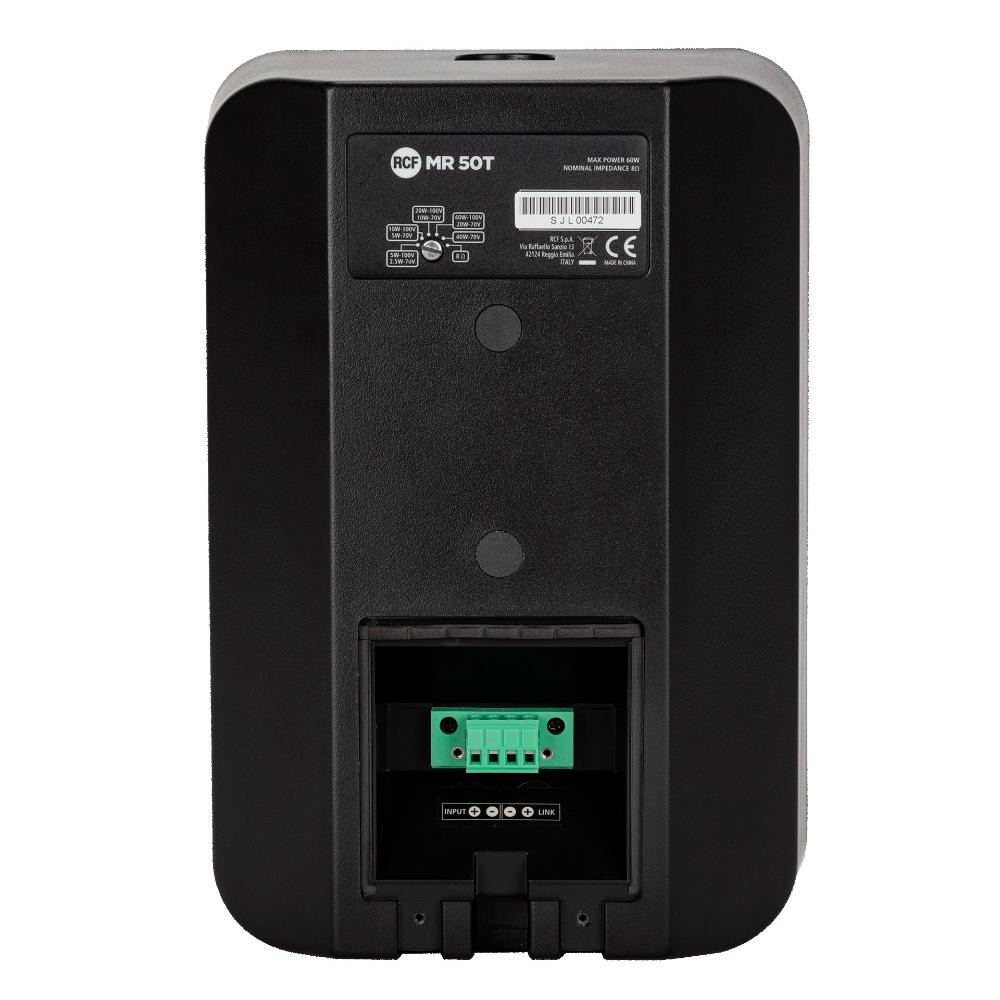 RCF væghøjttaler 2-vejs 5" sæt (2 styk) 60W 100 V IP55, Sort