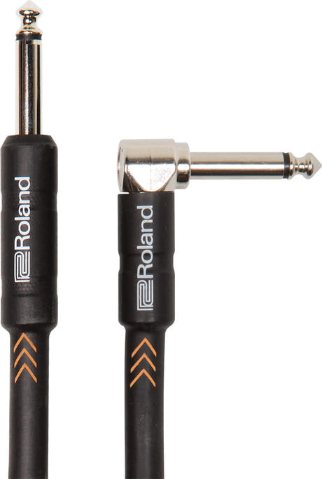Roland "Nikkel" Instrumentkabel 6.3mm Jack mono til 6.3mm Angle Jack mono