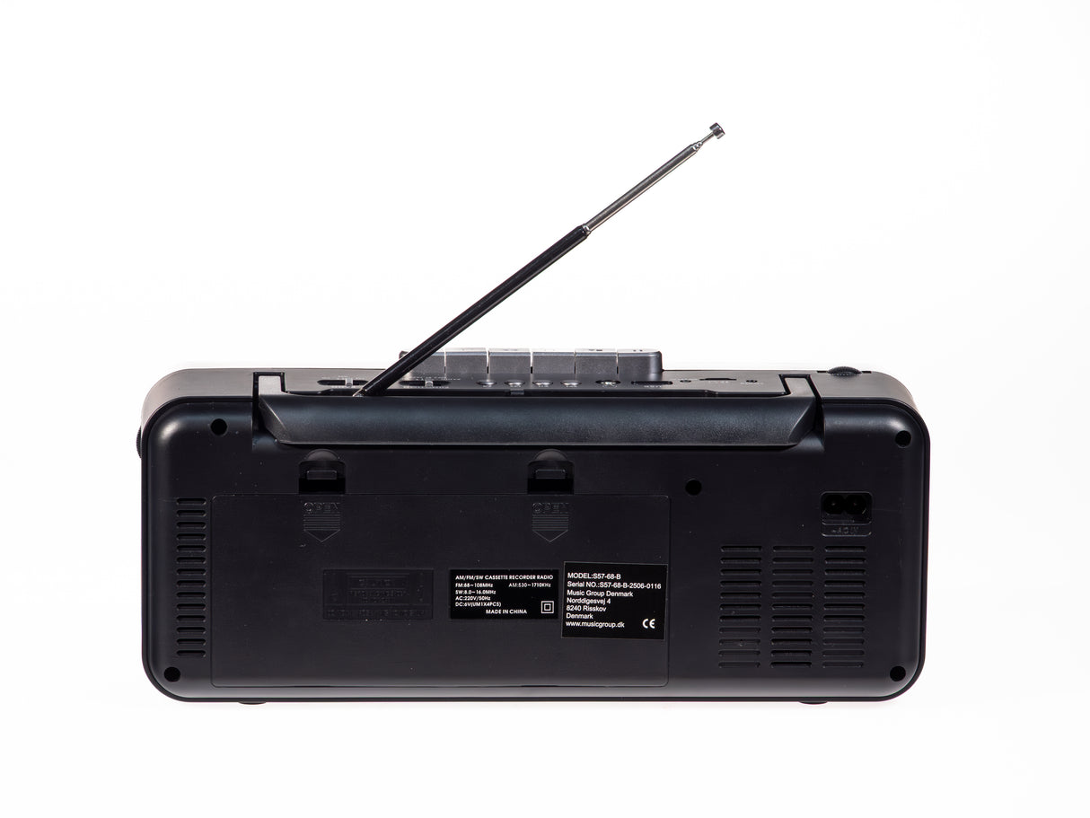 Studio 57 Kassettspiller m. FM & Bluetooth, Sort