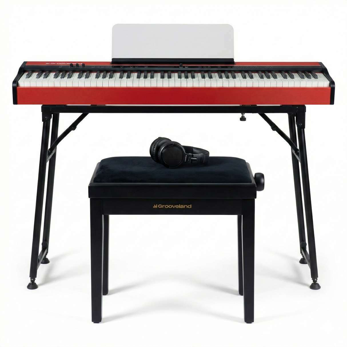 Grooveland FP80 El Piano (Rød) Komplet Bundle