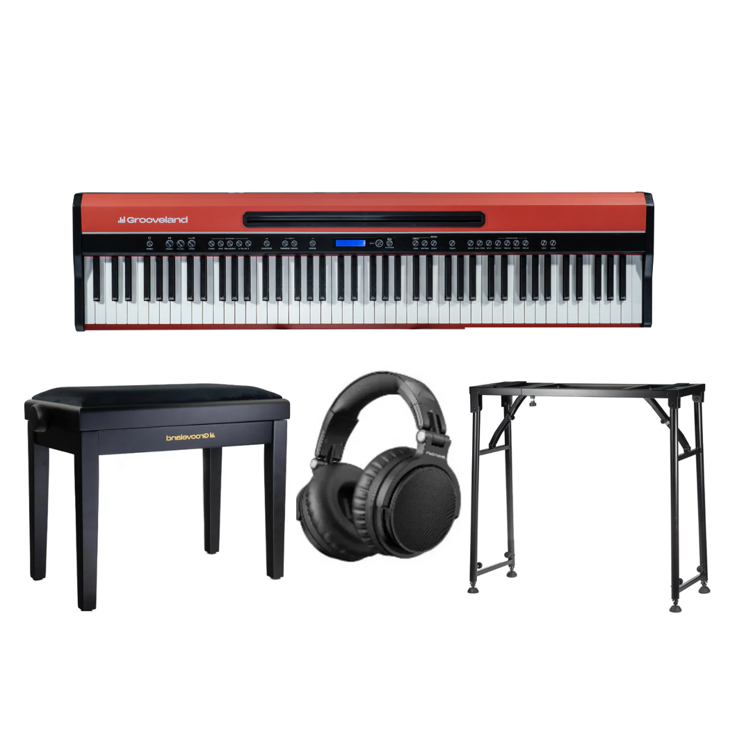 Grooveland FP80 El Piano (Rød) Komplet Bundle