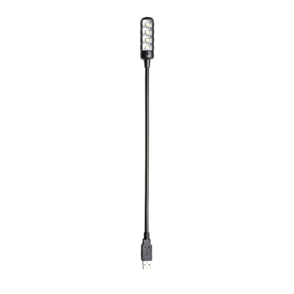 Adam Hall Stands SLED 1 ULTRA USB C - Svanehalslampe, USB-plugg, 4 COB-LED’er og valgfrie farger