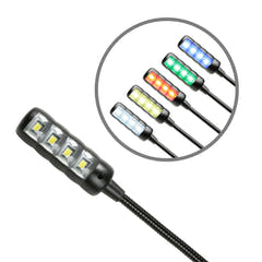 Adam Hall Stands SLED 1 ULTRA USB C - Svanehalslampe, USB-plugg, 4 COB-LED’er og valgfrie farger