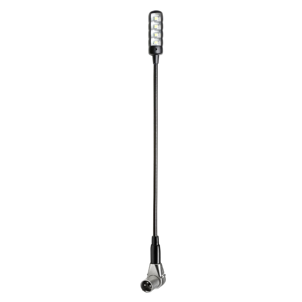 Adam Hall Stands SLED 1 ULTRA XLR 3 A - Vinklet 3-polet XLR-svanehalslampe med 4 COB-LED'er