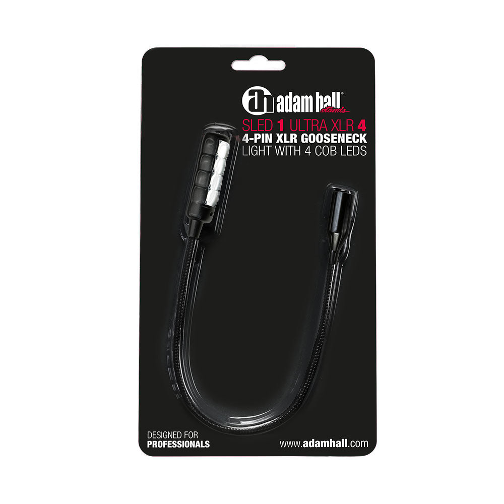 Adam Hall Stands SLED 1 ULTRA XLR 4 - 4-polet XLR svanehalslampe med 4 COB-LED-er