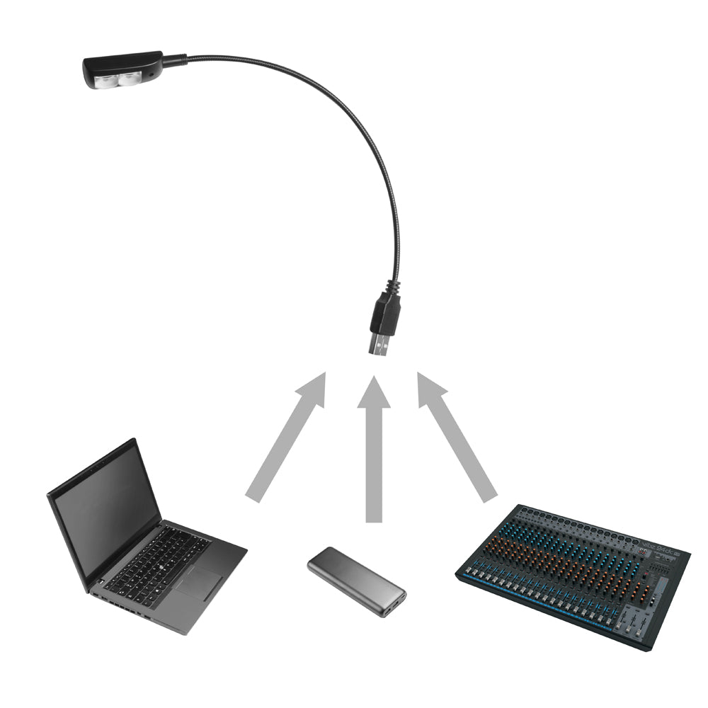 Adam Hall Stands SLED 1 USB PRO - USB-svanehalslampe med 2 LED-er