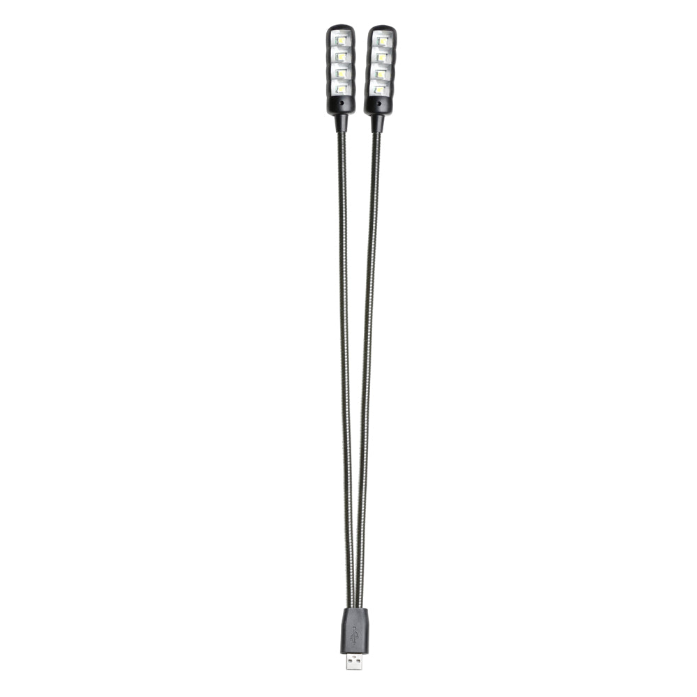 Adam Hall Stands SLED 2 ULTRA USB - LED-lampe med dobbel svanehals og USB-plugg