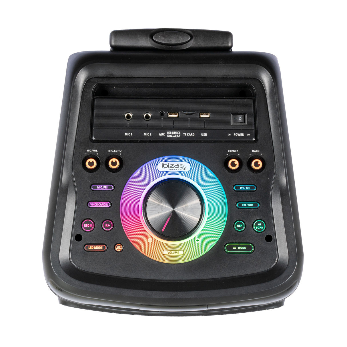 IBIZA festhøyttaler m. lys og karaoke-funksjon
