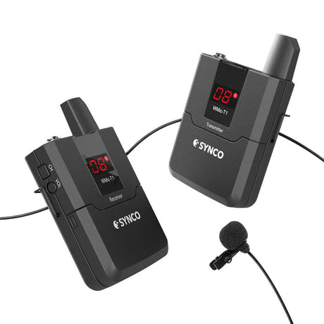 Synco trådløst mikrofonsett til DSLR UHF frekv 572 - 586 MHz