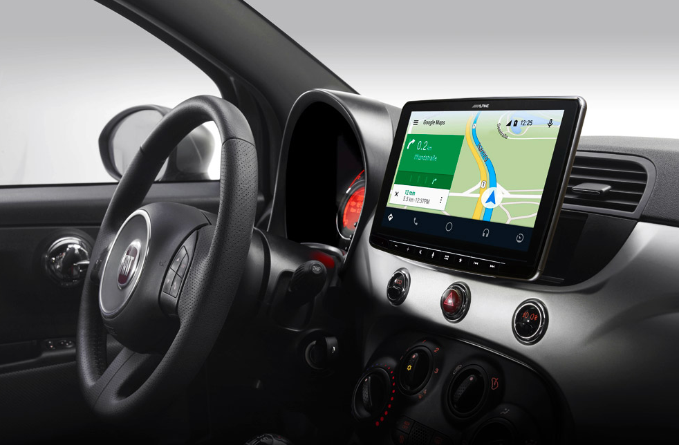 Apple Carplay , Android Auto i Fiat 500 Beige Interiør (2007-2015)
