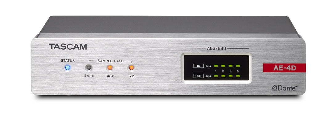 Tascam AE-4 AES/EBU Dante-konverter 2 inn / 2 ut, XLR