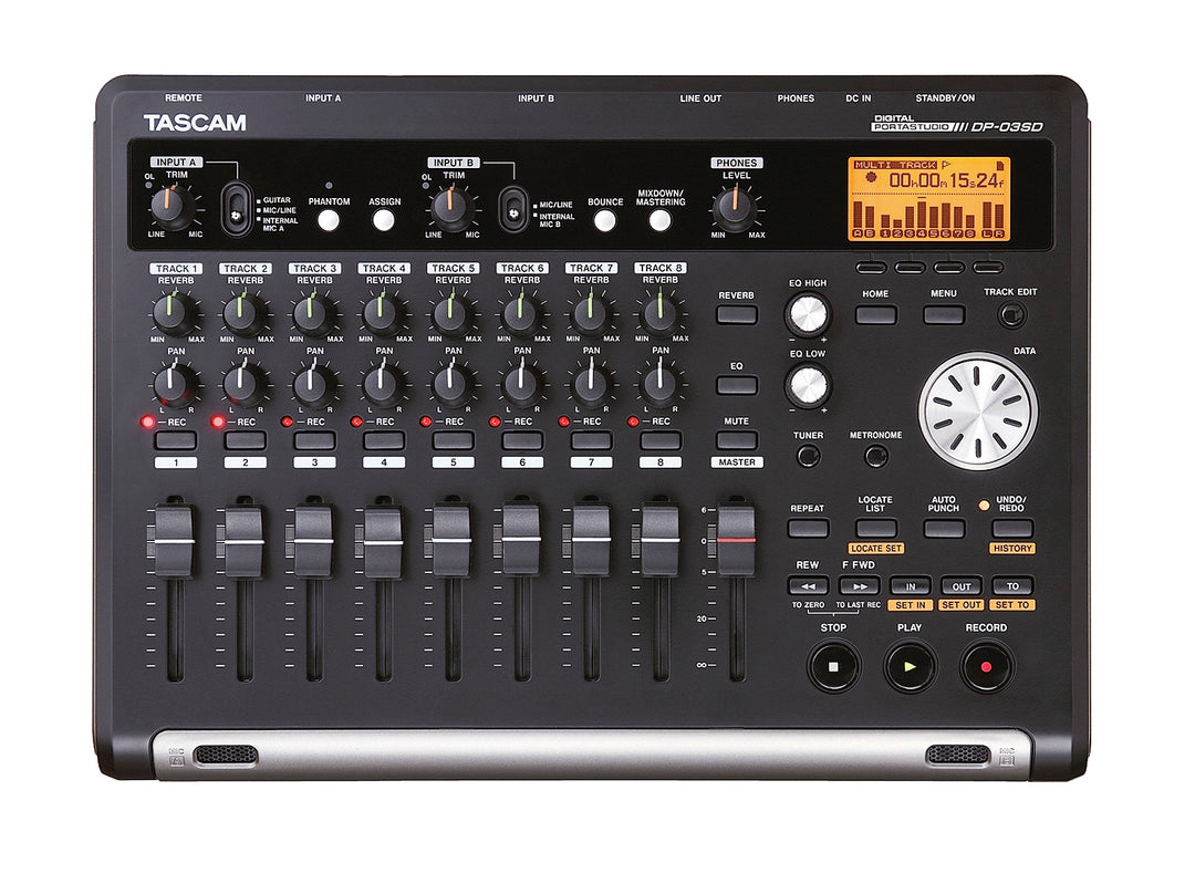 Tascam DP-03SD digital 8-sporsopptaker inkl. 4 GB SD-kort