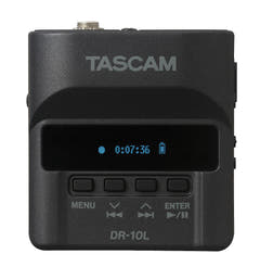 Tascam DR-10L opptaker med lavaliermikrofon, hvit