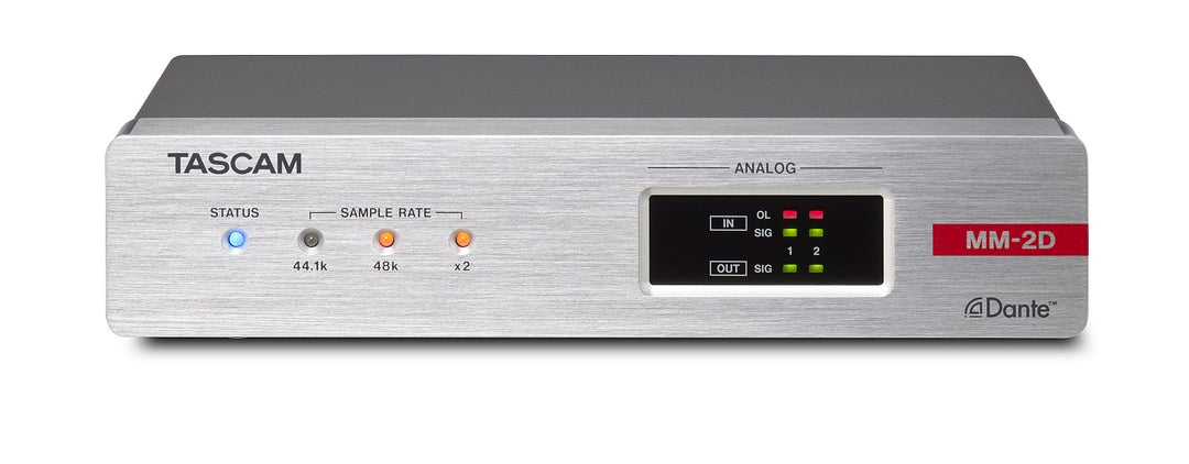Tascam MM-2D Analog Dante-konverter 2 inn / 2 ut, XLR