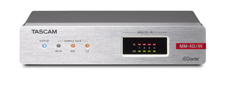 Tascam MM-4D IN Analog Dante converter 4 kanaler, XLR