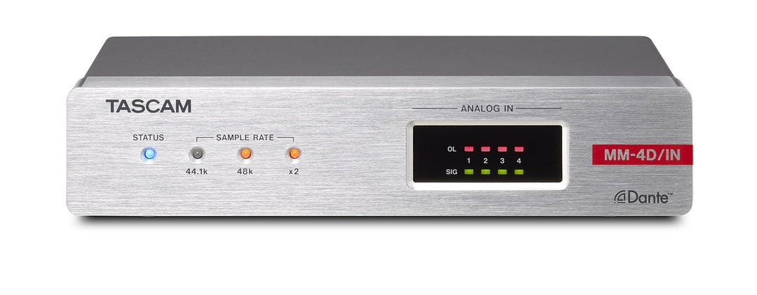 Tascam MM-4D IN Analog Dante-omformer med 4 kanaler, XLR