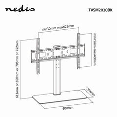 Fast TV stativ med 4 høydeposisjoner (32-65", 45 kg)