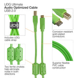 UDG Ultimate Audio-kabel USB 2.0 C-B Grønn Rett 1,5m
