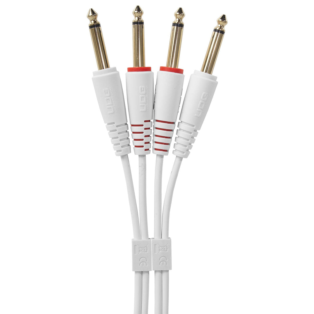 UDG Ultimate Audio Cable Set 1/4'' Jack-1/4'' Jack hvit rett 3m