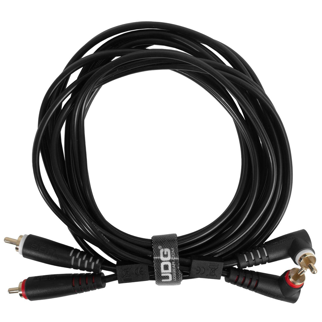 UDG Ultimate Audio Cable Set RCA rett-RCA vinklet svart 3m