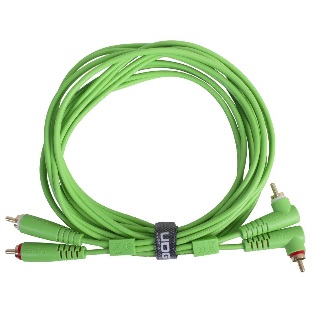UDG Ultimate Audio-kabelsett RCA Rett-RCA Vinklet Grønn 3m