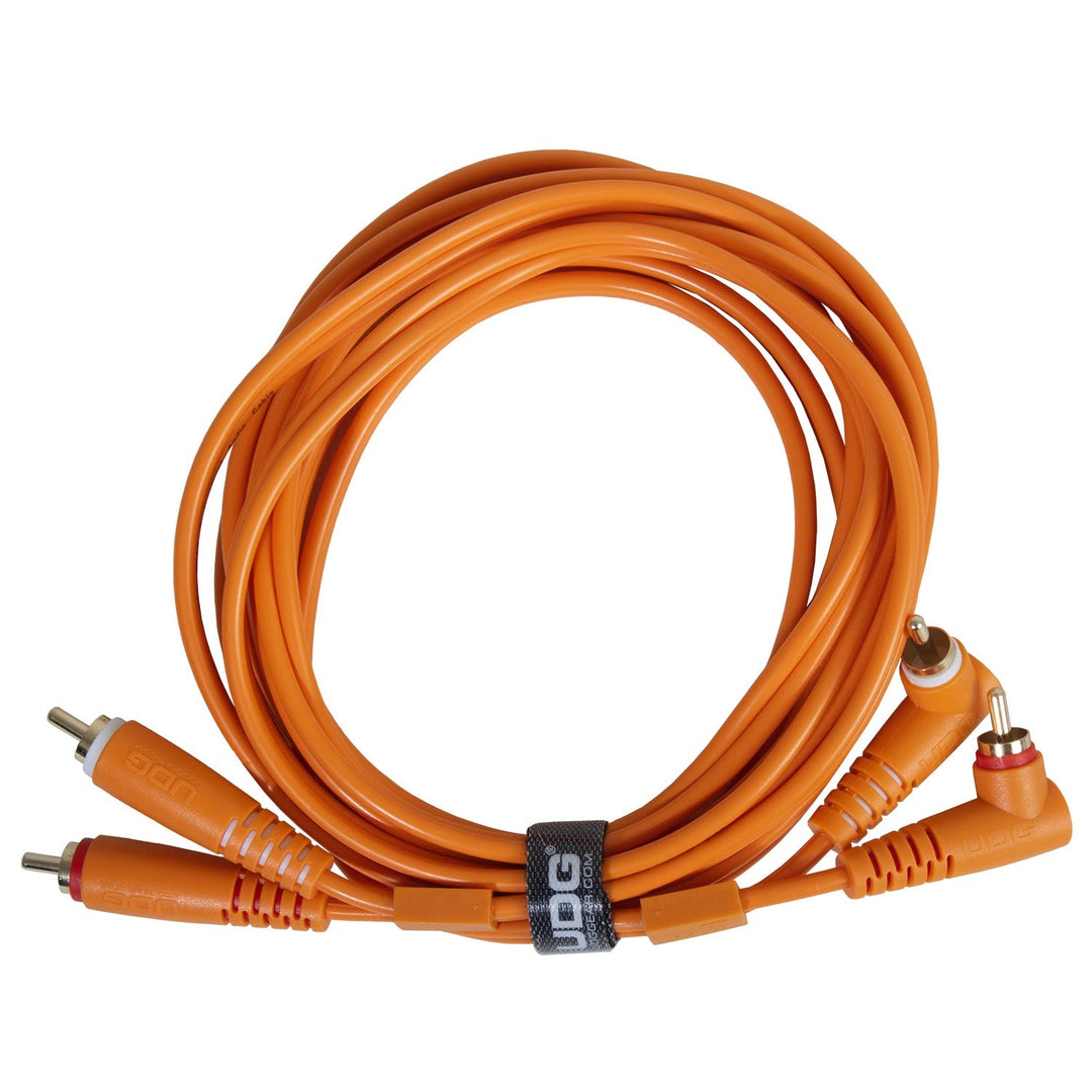 UDG Ultimate Audio Cable Set RCA rett-RCA vinklet oransje 3m