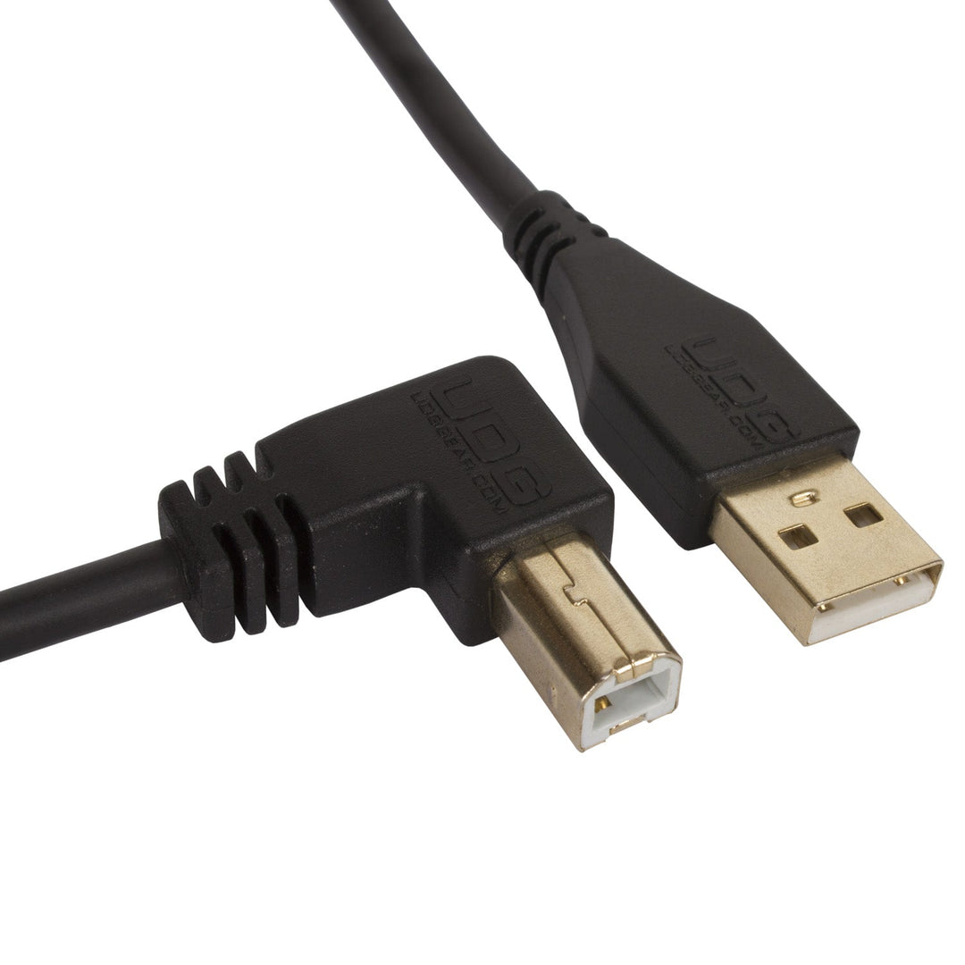 UDG Ultimate Audio-kabel USB 2.0 A-B Svart Vinklet 3m