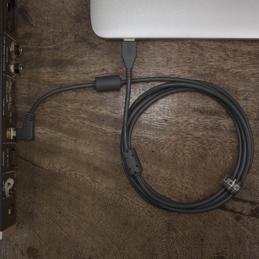 UDG Ultimate Audio-kabel USB 2.0 A-B Svart Vinklet 3m
