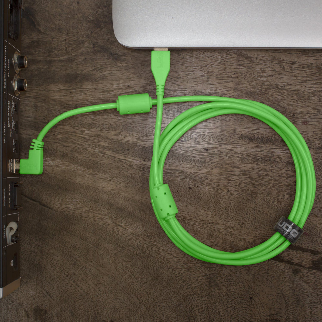 UDG Ultimate Audio-kabel USB 2.0 A-B Grønn Vinklet 3m