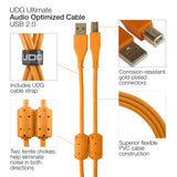 UDG Ultimate Audio-kabel USB 2.0 A-B Oransje Vinklet 1m