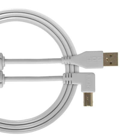 UDG Ultimate Audio-kabel USB 2.0 A-B Hvit Vinklet 1m