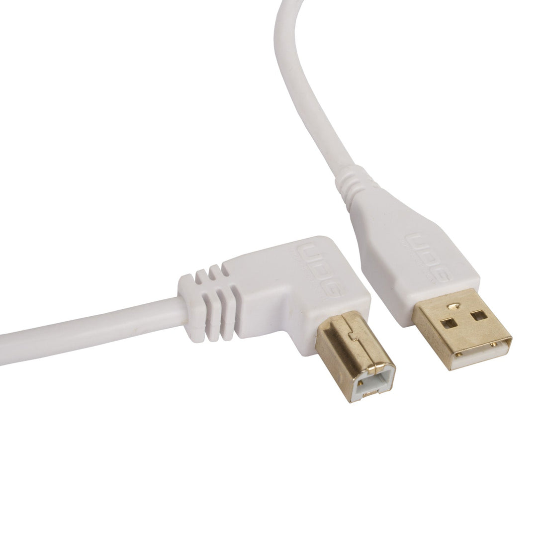 UDG Ultimate Audio-kabel USB 2.0 A-B Hvit Vinklet 3m