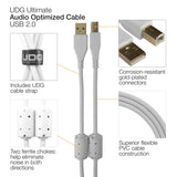 UDG Ultimate Audio-kabel USB 2.0 A-B Hvit Vinklet 1m