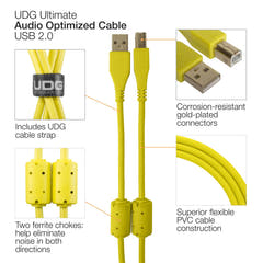 UDG Ultimate Audio-kabel USB 2.0 A-B Gul Rett 3m