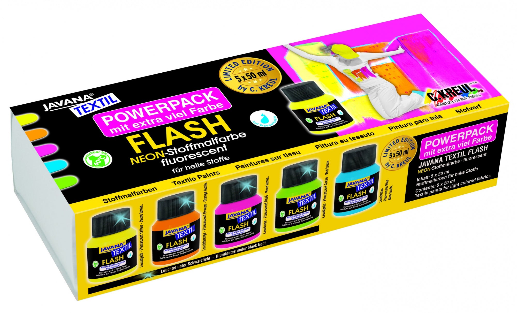 UV stoffmalingssett 5 x 50 ml