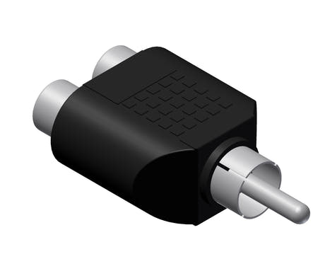 Y adapter 2 x RCA hun > 1 x RCA han